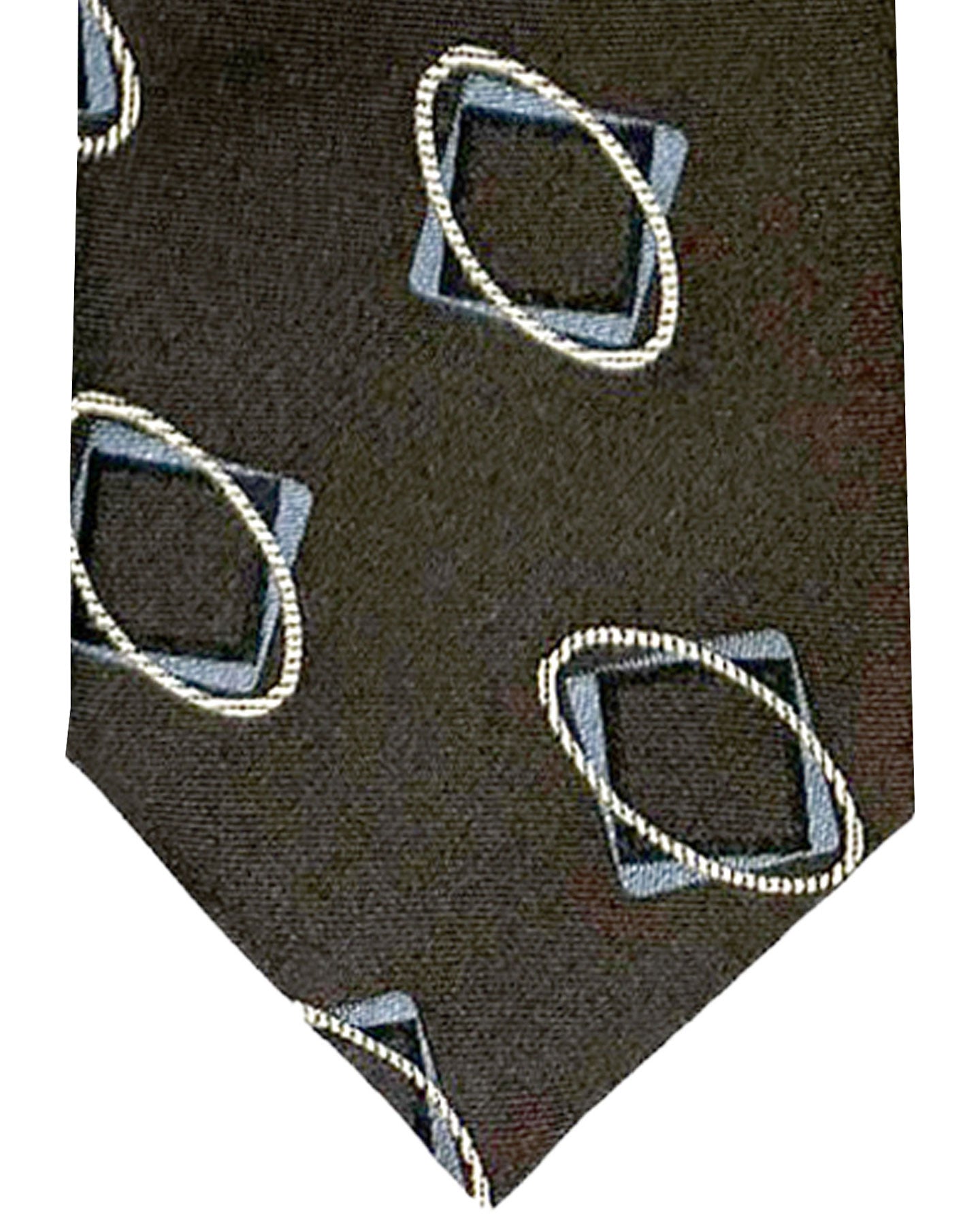 Canali Silk Tie Gray Silver Geometric Pattern - Classic Italian