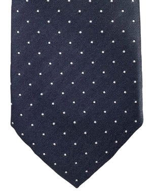 Canali Tie Dark Gray Silver Dots
