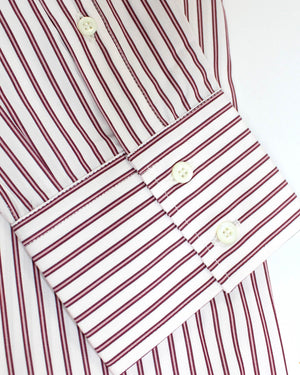 Brunello Cucinelli Dress Shirt White Purple Stripes Button Down XL SALE