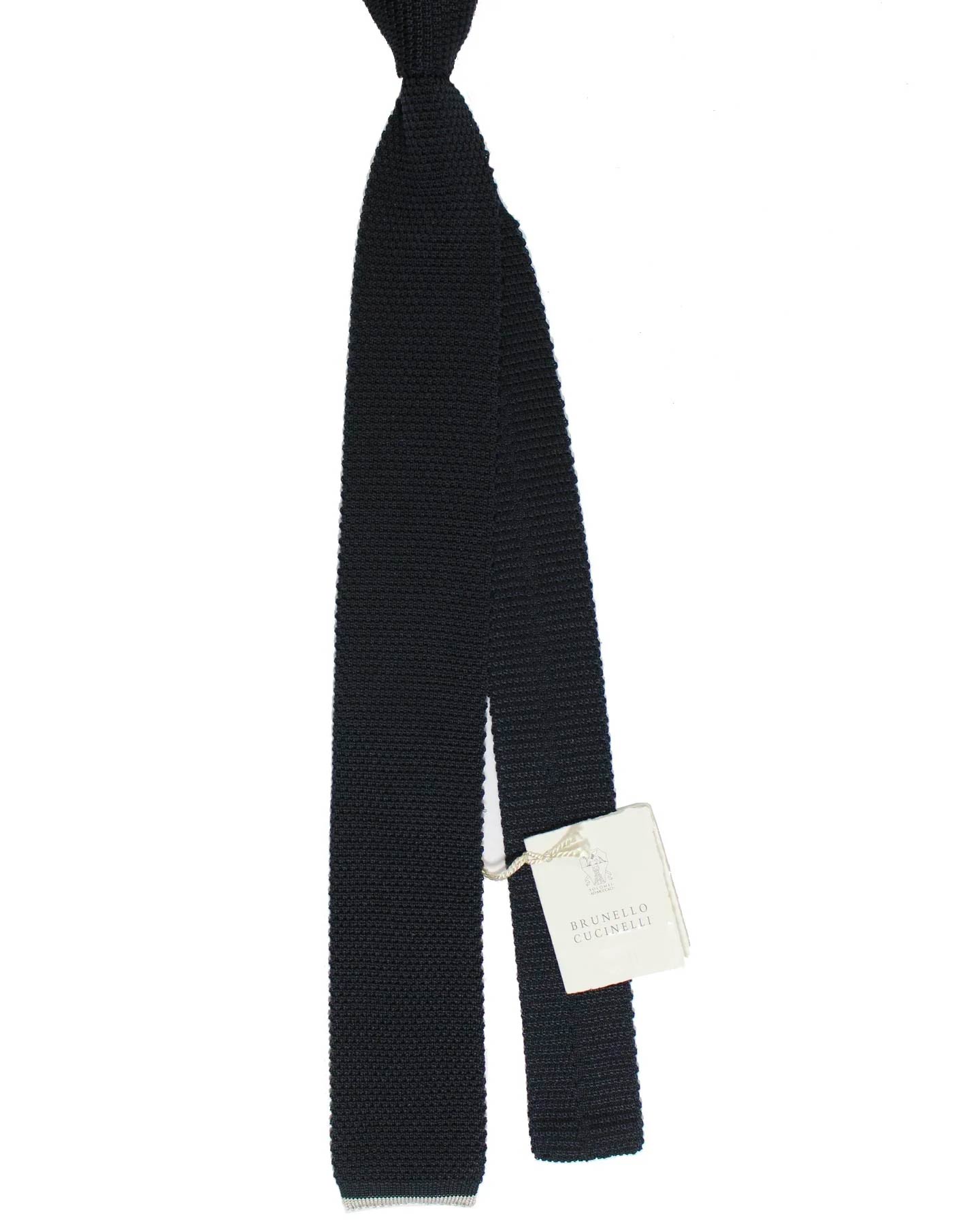  Dark Navy Knitted Tie Cucinelli