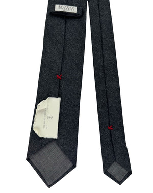 Brunello Cucinelli Wool Tie Charcoal Gray