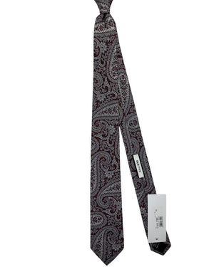 Calibre Tie Maroon Silver Paisley - Narrow Cut SALE