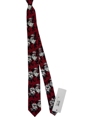Dolce & Gabbana Skinny Tie Dark Red Floral