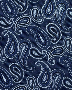 Etro Tie Navy Gray Paisley Design