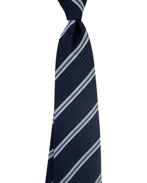 New Etro Silk Tie Navy Stripes