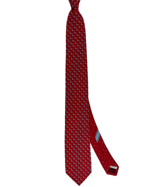 Salvatore Ferragamo Tie Red Seal Gancini Pattern