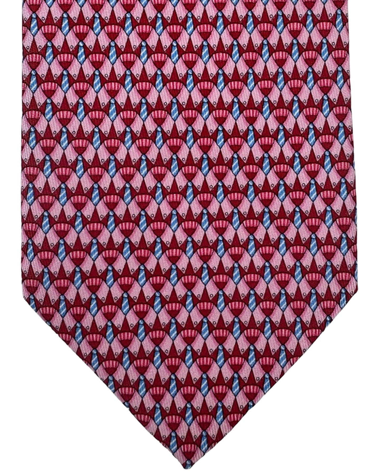 Salvatore Ferragamo Silk Tie Maroon Novelty Necktie