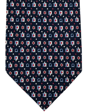 Salvatore Ferragamo Tie Midnight Blue Turtle Gemstones Design