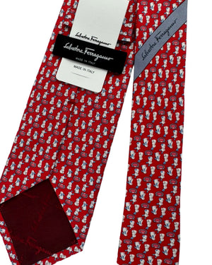 Ferragamo Tie Red Novelty Design