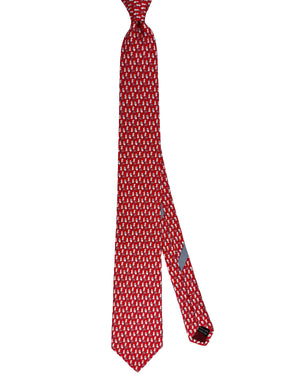 Salvatore Ferragamo Tie Red Bunny Design