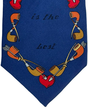Fornasetti Tie navy Amore E Fume Design - Wide Necktie