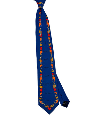 Fornasetti Tie navy Amore E Fume Design - Wide Necktie