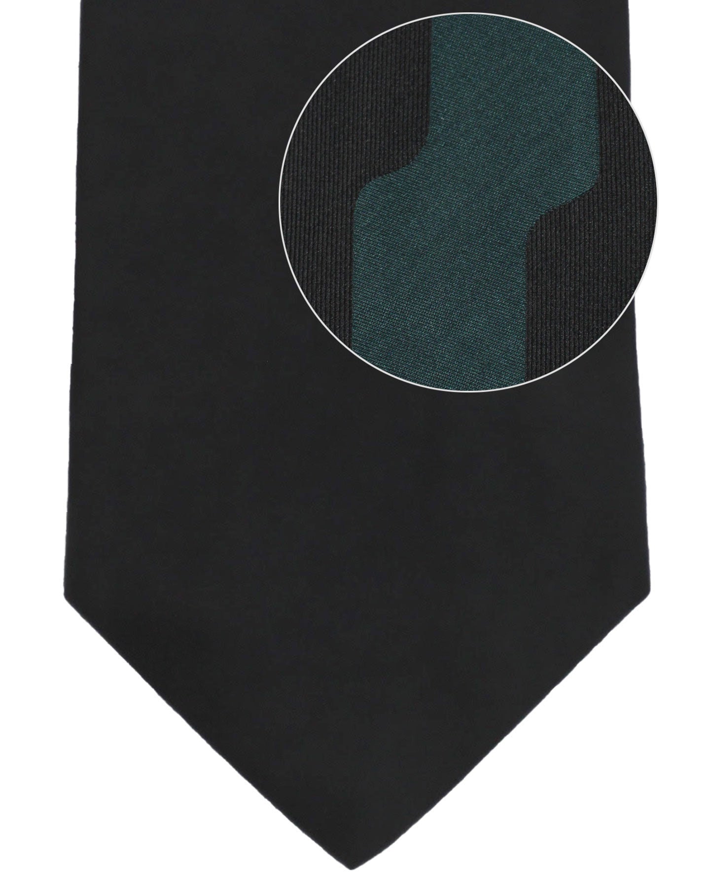 Gene Meyer Silk Designer Tie Black Forest Green Design - Hand Made in Italy