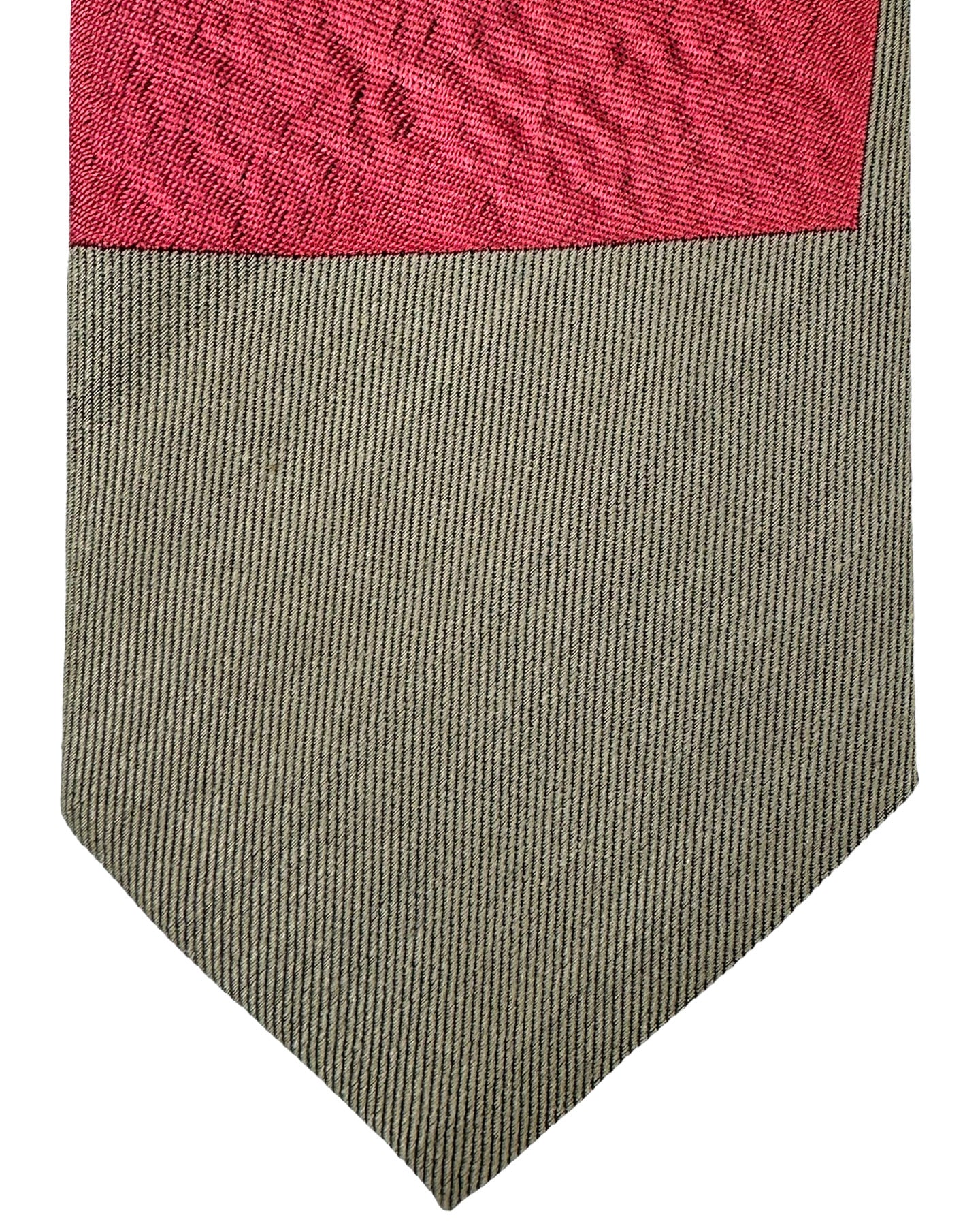 Gene Meyer Tie Brown Pink Design - Hand Made in Italy 