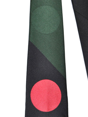 Gene Meyer Tie Black Green Red Dots - Cool Designer Necktie FINAL SALE