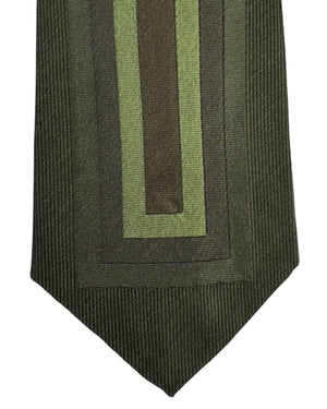 Gene Meyer Tie Green Design - Hand Made In Italy