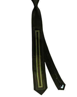 Gene Meyer Tie Green Design - Hand Made In Italy