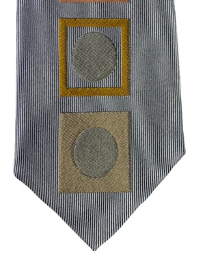 Gene Meyer Tie Gray Squares Dots Design - Hand Made In Italy