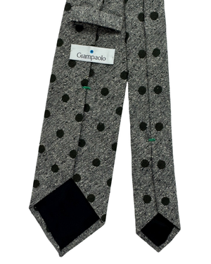 Giampaolo Silk Tie Grey Black Polka Dots