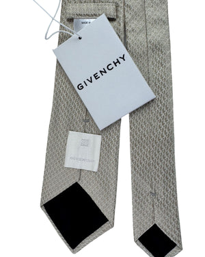 Givenchy Tie Ivory White Micro Geometric Pattern