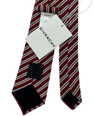 Givenchy Silk Tie Maroon Stripes