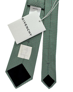 Givenchy Silk Tie Green Diamond Micro Pattern