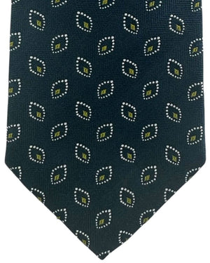 Givenchy Tie Dark Green Silver Olive Diamonds