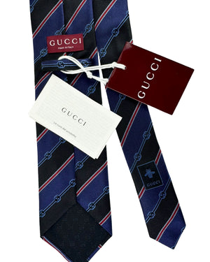 Gucci Silk Tie GG Stripes
