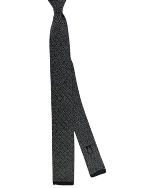 Isaia Square End Knitted tie Gray Design - Cashmere