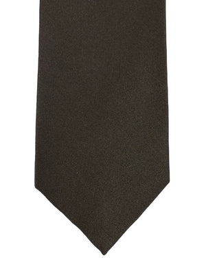 Isaia Sevenfold Tie Forest Green Grosgrain Solid
