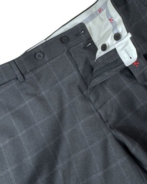 Isaia Suit Dark Gray Windowpane