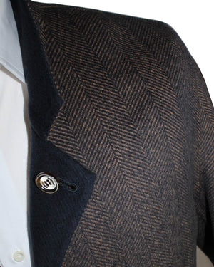 Kired Coat Dark Brown Gray Reversible Overcoat