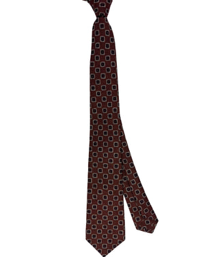 Kiton Sevenfold Tie Brown Geometric