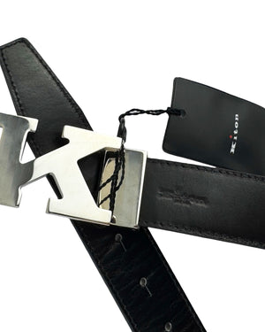 Kiton Belt Solid Black