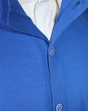 Kiton Wool Vest Royal Blue - Sleeveless Cardigan EU 50 / M