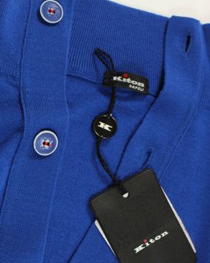 Kiton Wool Vest Royal Blue - Sleeveless Cardigan EU 50 / M