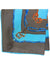 Kiton Silk Pocket Square Brown Aqua Equestrian