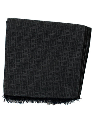 Kiton Scarf Black Gray - Large Cashmere Silk Shawl
