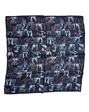 Kiton Small Cashmere Scarf Brown Gray Novelty SALE