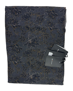 Kiton Scarf Black Brown Floral