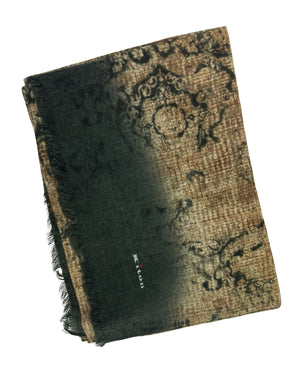 Kiton Scarf Brown Black New