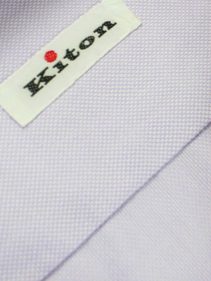 Kiton Men Dress Shirt Solid Lilac 40 - 15 3/4 SALE