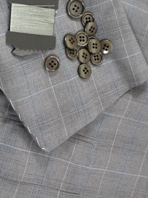 Kiton Men Suit Gray Windowpane 14 Micron 180's Wool EUR 48 - US 38 REDUCED - SALE