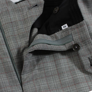 Kiton Suit Gray Bordeaux Windowpane Pants