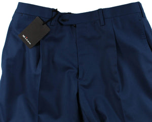 Kiton Suit Dark Blue 14 Micron Wool EU 48 - US 38 R