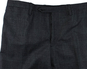 Kiton Suit Dark Blue/ Gray Glen Check - 14 Micron Wool Silk EUR 50/ US 40