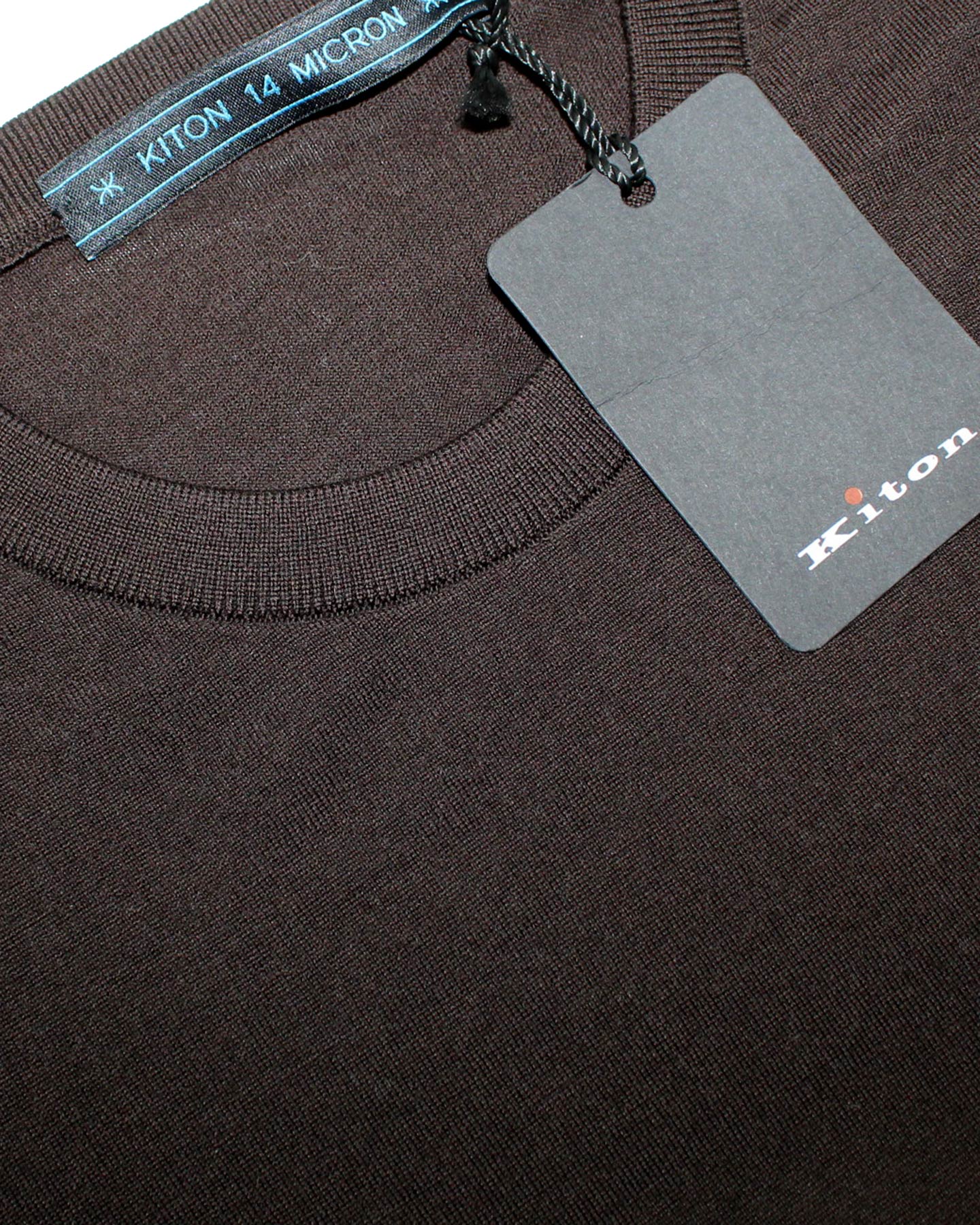Kiton Sweater Dark Brown 14 Micron