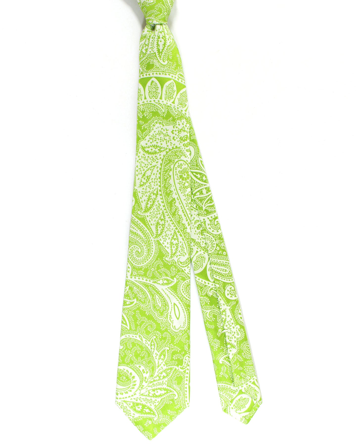 Kiton Tie Lime Ornamental Design - Sevenfold Necktie