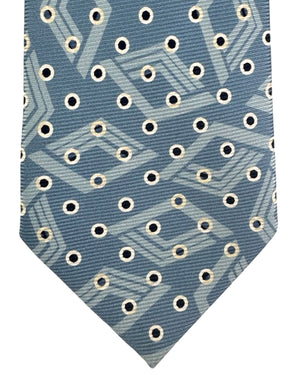 Kiton Sevenfold Tie Blue Dots Geometric