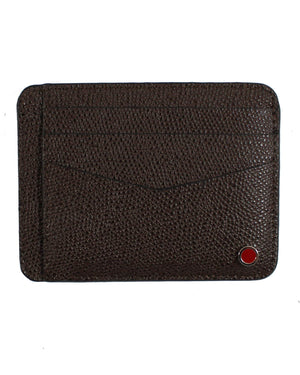 Kiton Credit Card Holder Brown Grain Laether